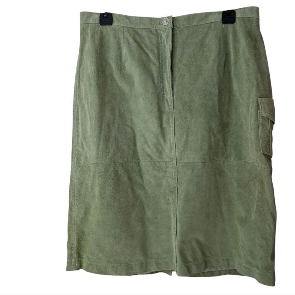 Terry‎ Lewis Genuine Suede Light Green Skirt Size Large
